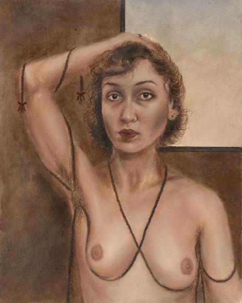 Agata Słowak, Dziewczynka z warkoczykami, 2023, olej na płótnie, 50 x 40 cm, photo Marek Gardulski