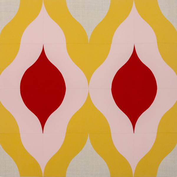 Anna Panek, Sostry_Sisters, 2024, tkanina na kroście_textile on canvas, 160x160 cm, courtesy lokal_30 and the artist